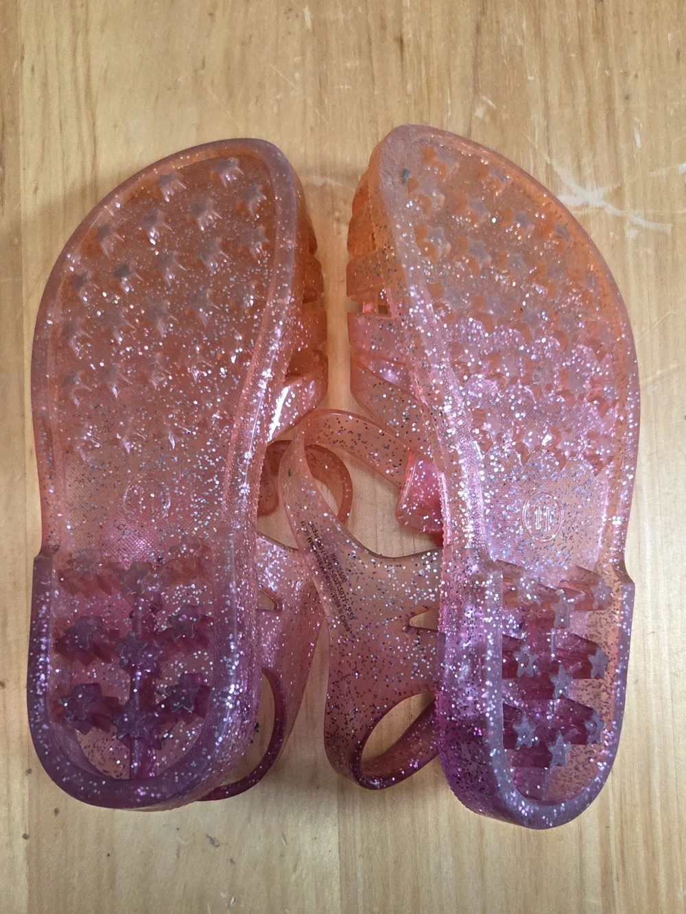 Cat & Jack Glitter Jelly Sandals - Pink Orange